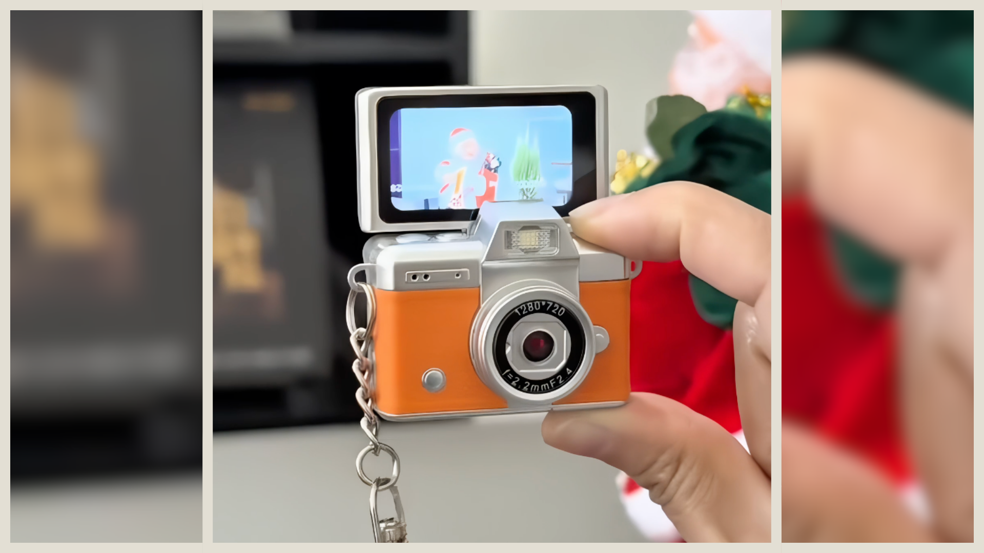 mini cámara retro pantalla grabación vídeo