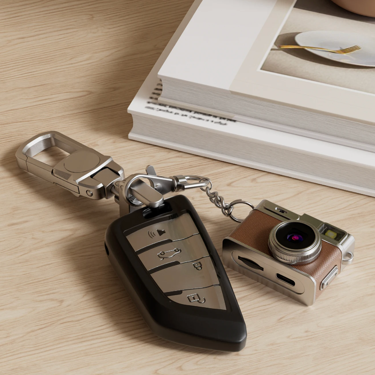 mini cámara retro experiencia de llavero